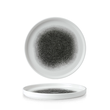 Raku Quartz Black Round Walled Plate 21cm